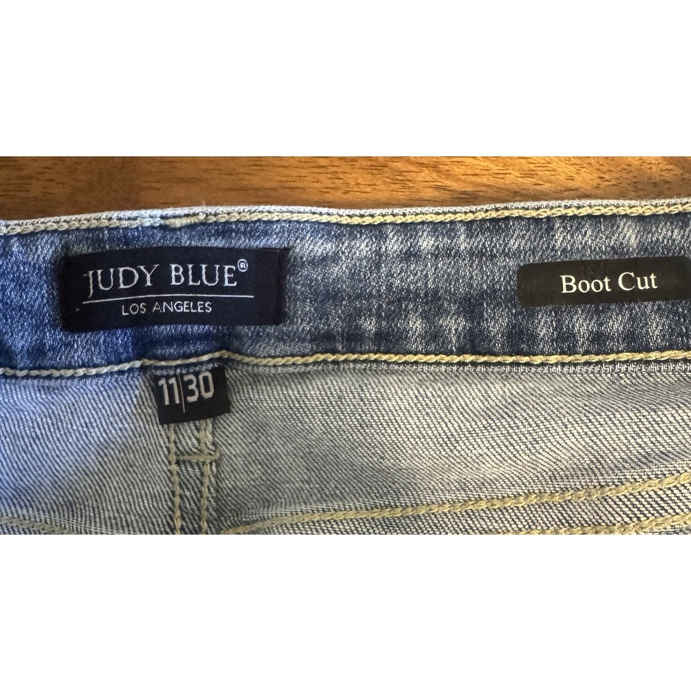 Judy Blue Women's Los Angeles Bootcut Jeans Light Wash Blue Stretch 5-Pocket - Picture 3 of 5